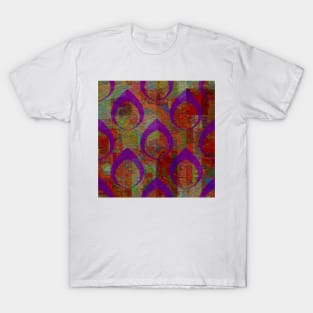 Purple Teardrops on Texture T-Shirt